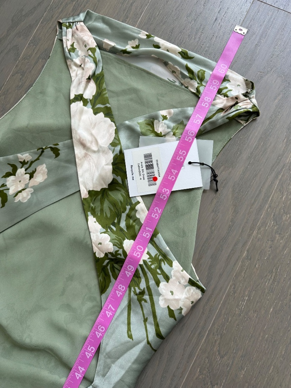 Reformation ANAIIS Silk Maxi Dress Tarragon Green Floral - Size 4 - with tags - Picture 13 of 13